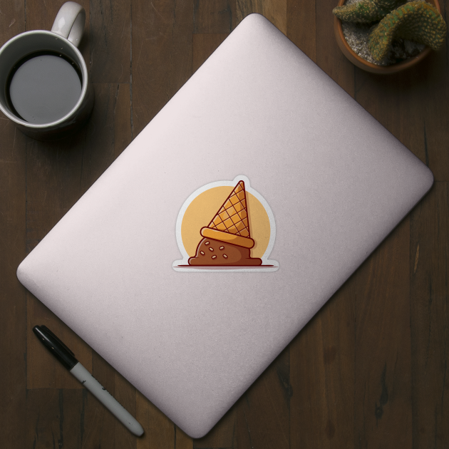 Ice Cream Cone Cartoon Vector Icon Illustration (4) by Catalyst Labs